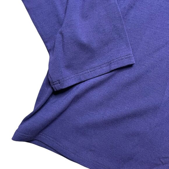 Eileen Fisher Deep Purple Turtleneck Top Size Medium - Picture 3 of 4